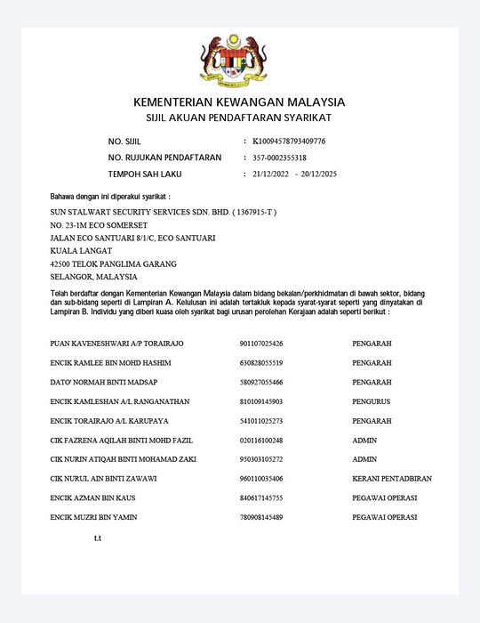 MOF Registration