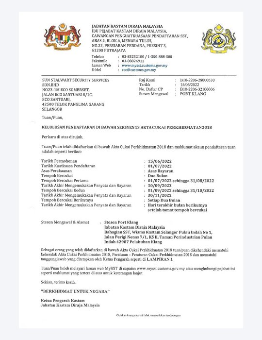 SST Registration